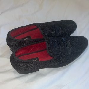 Black velvet Alberto Fellini loafers